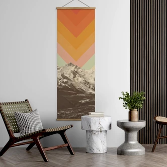 Stoffbild Retro Berglandschaft Panorama - Bodart 