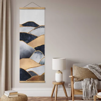 Canvas Stoffbild Fredriksson - Goldene Hügel - Panorama 