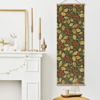 Textielposter Kerst - Golden Mistletoe 