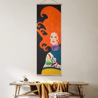 Textielposter Hülya - Vlammend Haar 