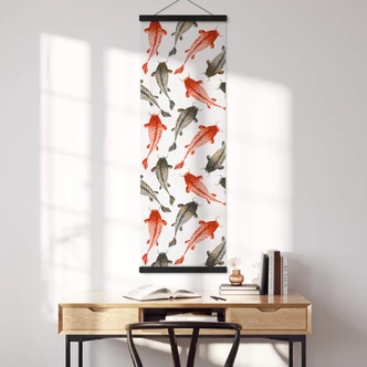 Affiche textile Modèle de carpe d'ornement japonais 