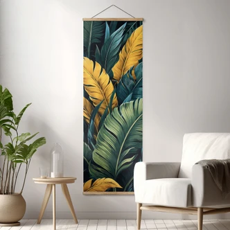 Poster tessile Foglie di palma colorate - Jaszke 