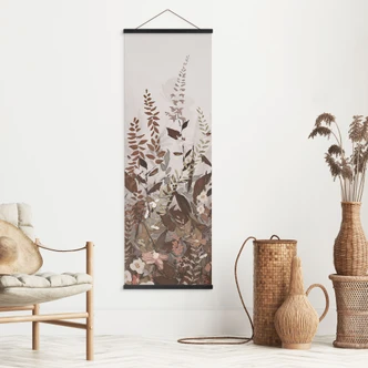 Stoffbild Blumenwiese Vintage - Lane - Panorama 