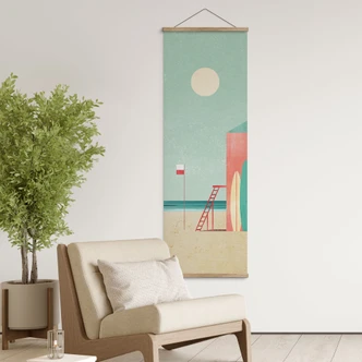 Textielposter Reddingsboothuis op het strand - Rivers 