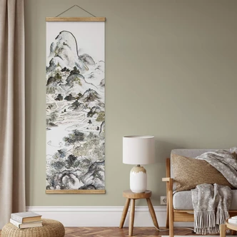 Textile poster Taiga - Fishing in spring - Panorama 