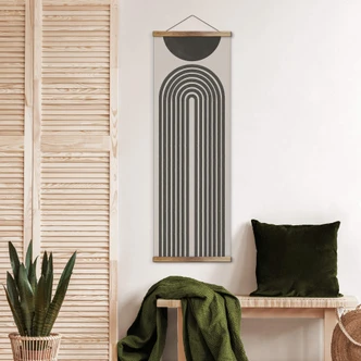 Panorama-Stoffbild 'Striped Bow' – Stilvolle Wandkunst von The Miuus Studio 