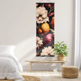 Affiche textile Calices en ocre et rose - Treechild 