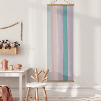 Stoffbild Kunstdruck - Farbenfrohe Leichtigkeit Panorama - uplusmestudio 