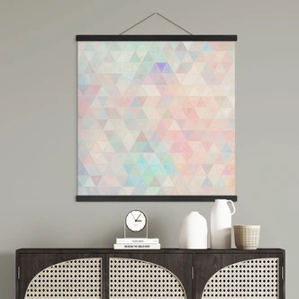 Poster tessile Triangoli colorati a mosaico - Jaszke 