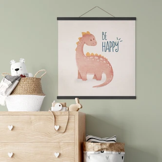 Stoffbild Dino Be Happy - Brachiosaurus - Tunaboylu - Quadratisch 
