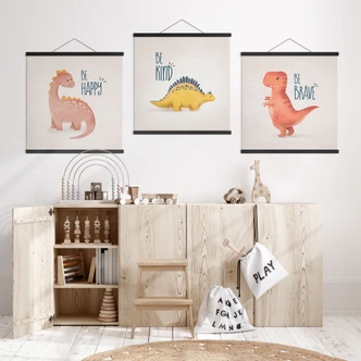 Stoffbild Dino Be Kind - Stegosaurus - Tunaboylu - Quadratisch 