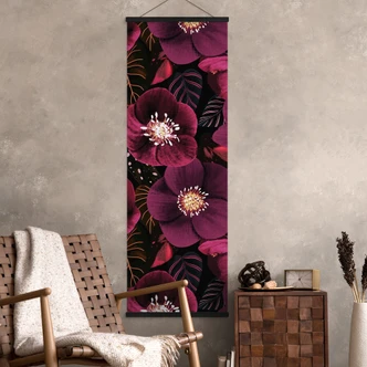 Stoffbild Florale Blütenpracht in Purpurtönen - Anis Illustration 