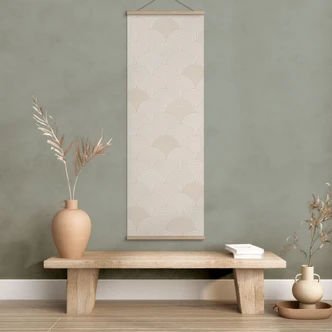 Textil poster Abstrakta halvcirklar i mjuk beige - Bloomery Decor 