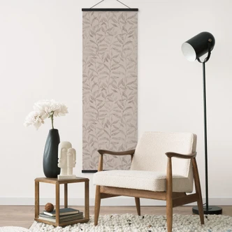 Stampe su tessuto Delicate foglie acquerellate - Grigio morbido - Decorazione floreale - Panorama 