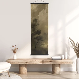 Stoffbild Bäume im Nebel der Dämmerung - Hobday - Panorama 