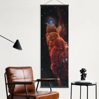 Obraz tkaniny Teleskop Jamesa Webba - Kosmiczny huragan Herbig Haro 49/50 - Panorama 