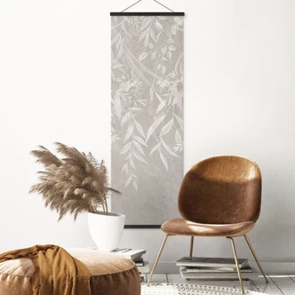 Textielposter Elegante wilgentakken in beige - Ms Tiff - Panorama 