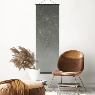 Obraz tkaniny Paproć w zielonym lesie chmur - Ms Tiff - Panorama Obraz tkaniny Paproć w zielonym lesie chmur - Ms Tiff - Panorama