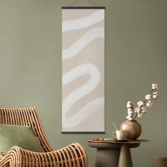 Stoffbild One Line Art - Sanfte Strömung - Ristova - Panorama 