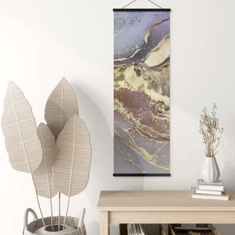 Stoffbild Edle Strukturen in Gold und Violett - Shelest - Panorama 