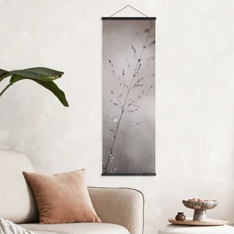 Textile poster Blade of grass with dewdrops - Sillen - Panorama 