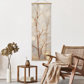 Textielposter Filigraan bladeren beige - Treechild - Panorama 