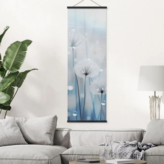 Textielposter dauwparels op paardenbloemen - Treechild - Panorama 