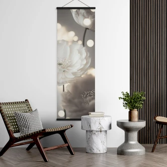 Textile poster White flowers in a sea of lights - Treechild - Panorama 