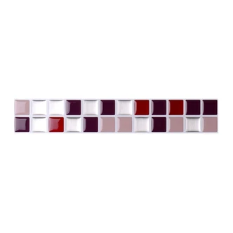 Carrelage adhésif frise mosaïque bordeaux - Set de 10 en 25,3 x 3,7 cm l'un 