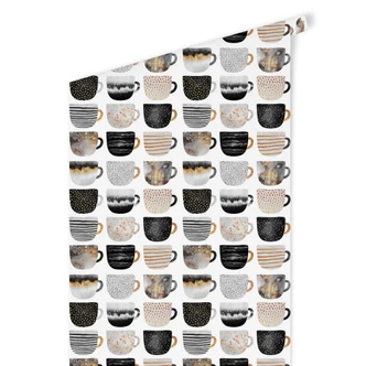 Mustertapete Fredriksson - Kaffeetassen: Pretty Black & Gold 
