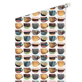 Patroonbehang Fredriksson - Pretty Coffee Cups 