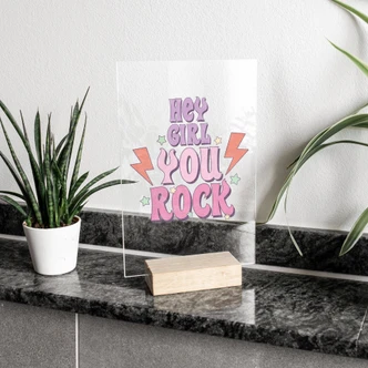 Tafelscherm Hey girl you rock 