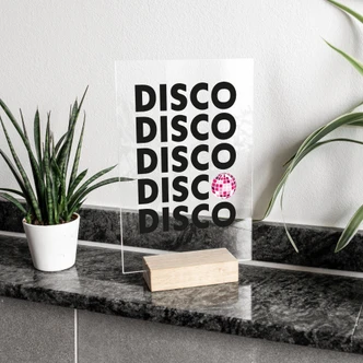 Présentoir de table Retro Disco Vibes Typographie - transparent - Kerr-Dineen 