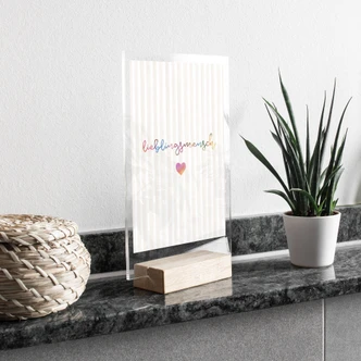 Tischaufsteller Lieblingsmensch mit Herz 