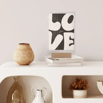 Tischaufsteller Love you Retro Letters 