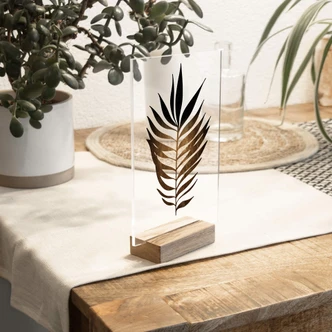 Tischaufsteller Kubistika - Blatt in Gold 