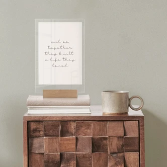 Tischaufsteller mit Liebesspruch Together 