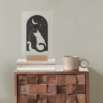 Tischaufsteller Zwei Katzen im Mondschein - Tunaboylu 