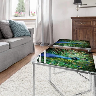 Glazen Tafelblad Beautiful Peacock 