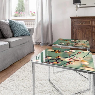 Glazen Tafelblad vierkant - Spring Time 