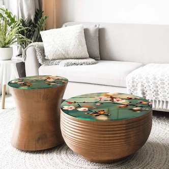 Glazen Tafelblad rond - Spring Time 