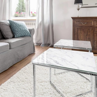 Glazen Tafelblad vierkant - Marble 04 - 60x60 cm 