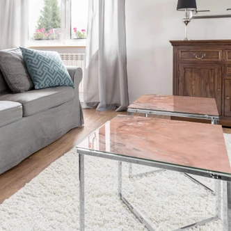 Glazen Tafelblad vierkant - Marble 06 - 60x60 cm 