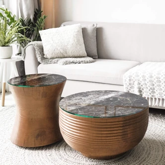 Glazen Tafelblad Rond - Marmer 