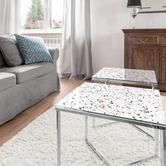 Glazen Tafelblad Terrazzo 