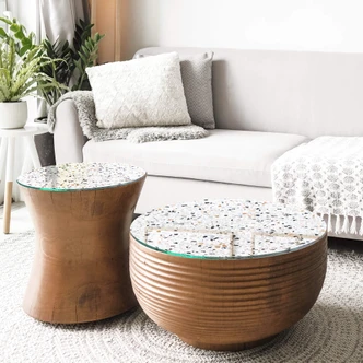 Glazen Tafelblad Terrazzo  