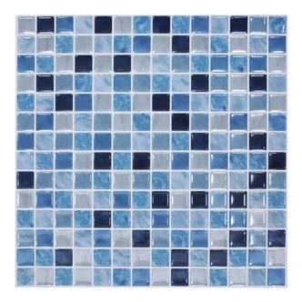3D Fliesenaufkleber Mosaikmuster Ozeanblau - 4er Set je 30,5 x 30,5 cm 