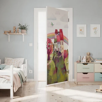 Door film for children's room - The village church - Blanz - Self-adhesive door decoration Door film for children's room - The village church - Blanz - Self-adhesive door decoration