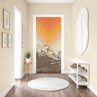 Retro mountain landscape door film - Bodart - Self-adhesive door decoration Retro mountain landscape door film - Bodart - Self-adhesive door decoration