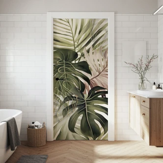 Door foil Tropical leaves Boho - Haase - Self-adhesive door decoration Door foil Tropical leaves Boho - Haase - Self-adhesive door decoration